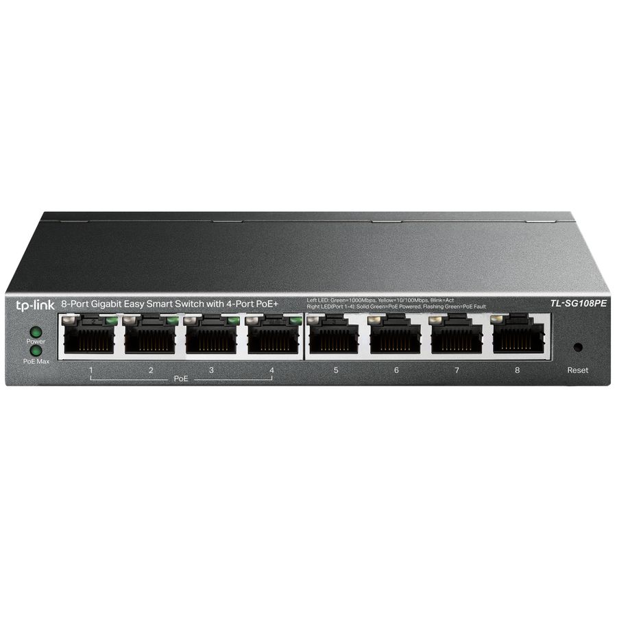 TP-Link TL-SG108PE netwerk-switch Unmanaged L2 Gigabit Ethernet (10/100/1000) Power over Ethernet (PoE) Zwart