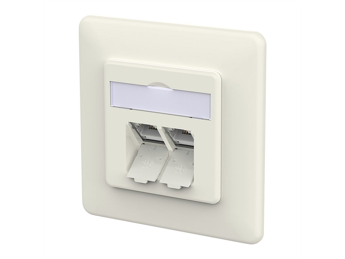 METZ CONNECT E-DAT C6A LSA++ Dose, 2 Port, UP, reinweiß