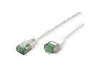 ROLINE RM U/FTP DataCentre patchkabel Cat.6A (Klasse EA), extra dun, wit, 0,3 m