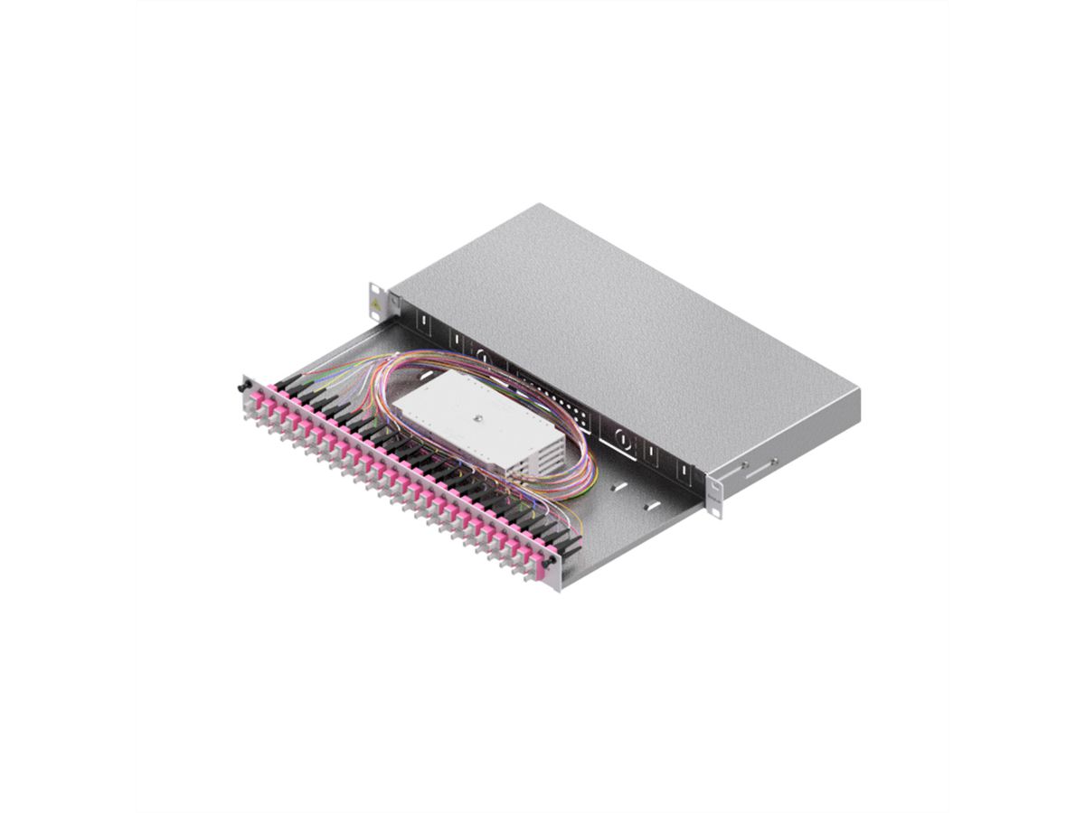 FO Splice Housing, Grade C 19" 1U, 24 Ports, 24x SC-Duplex, OM4