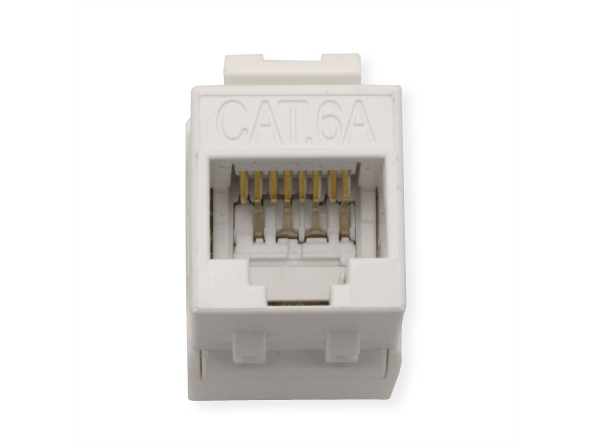 ROLINE Keystone Jack, Cat.6A (Class EA), RJ-45, UTP, tool-free, SLIM and SHORT, white