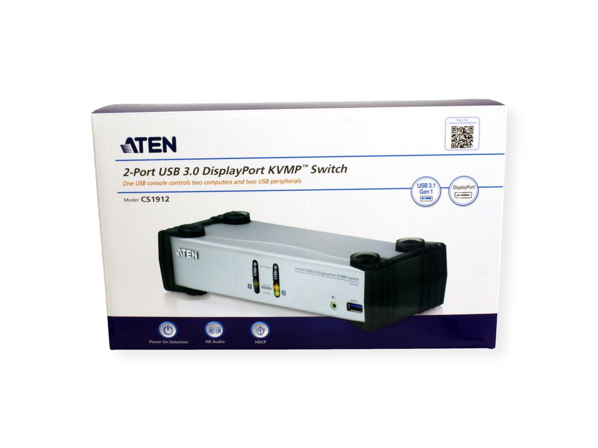 ATEN CS1912 DisplayPort KVM Switch 2-Port