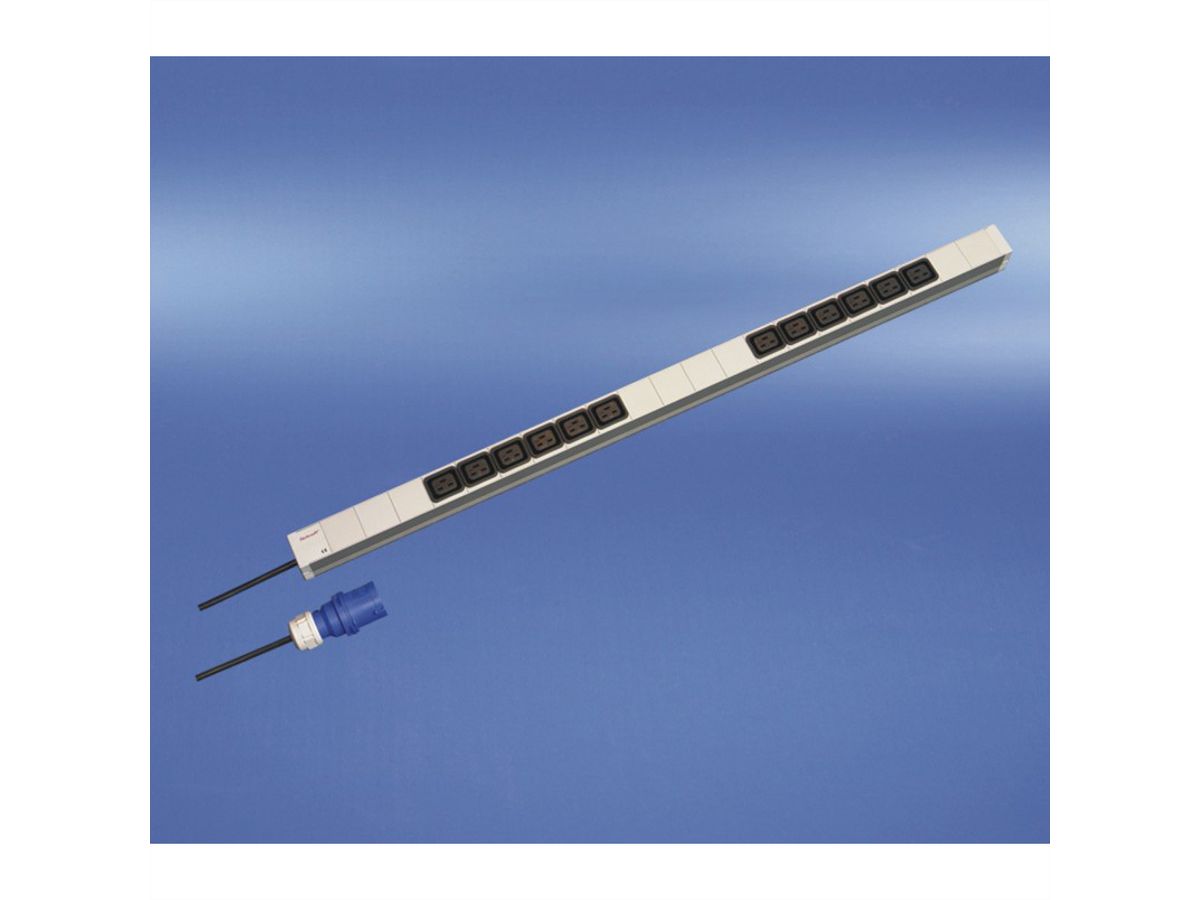 SCHROFF contactdoosstrook IEC C19, 16 A, IEC 60309-stekker, 12x IEC C19