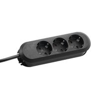 BACHMANN SMART socket strip 3x earthing contact, black, 5 m