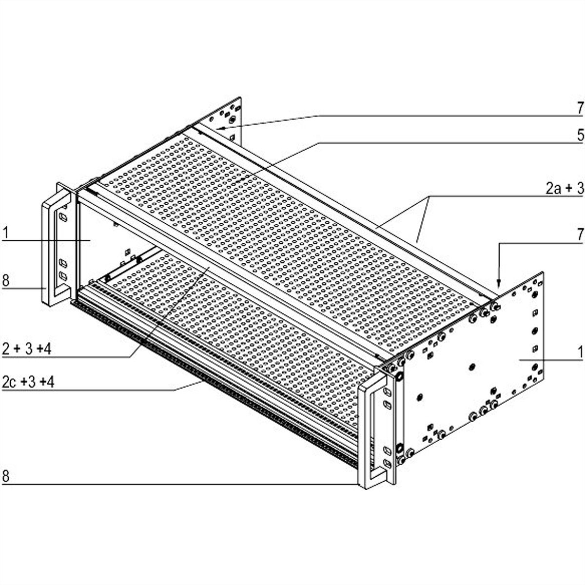 SCHROFF EuropacPRO 19" Subrack Kit for Railway, Shielded, EN 50155, CompactPCI, 3 U, 84 HP, 235 mm