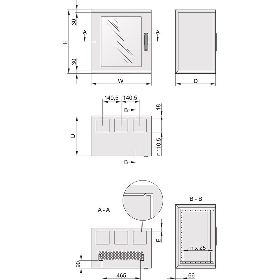 SCHROFF EPCASE 9 HE, (H x B x D) 503 x 600 x 300 mm