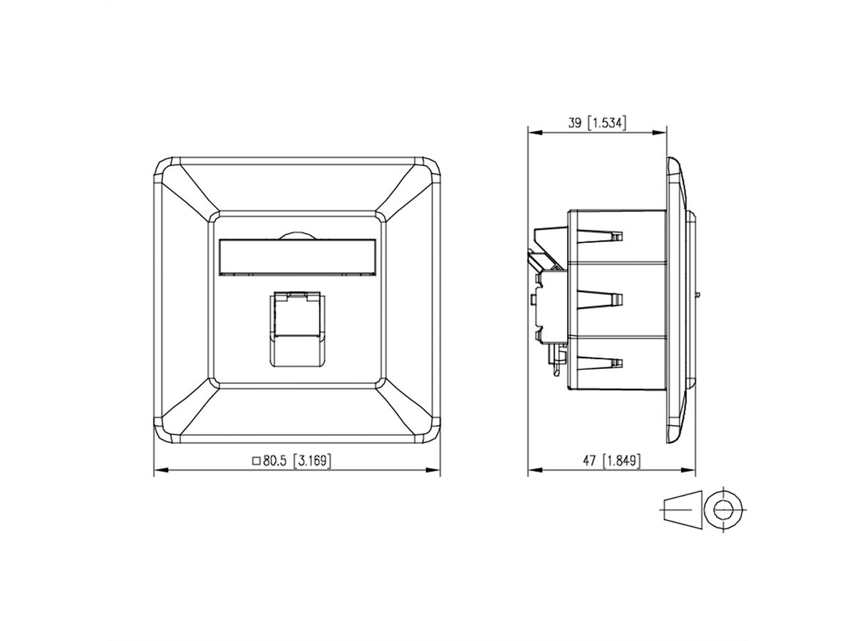 METZ CONNECT E-DAT C6A LSA++ Dose, 1 Port, UP, reinweiß