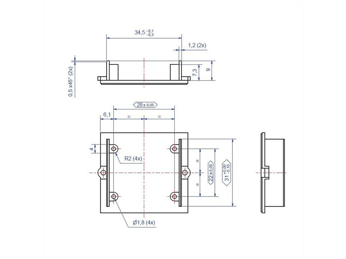 BACHMANN custom module blind deksel met schroefdome, zwart