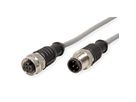 METZ CONNECT M12 Sensor-/Aktorleitung, A-kodiert, M12 Stecker gerade - M12 Buchse gerade, grau, 5 m