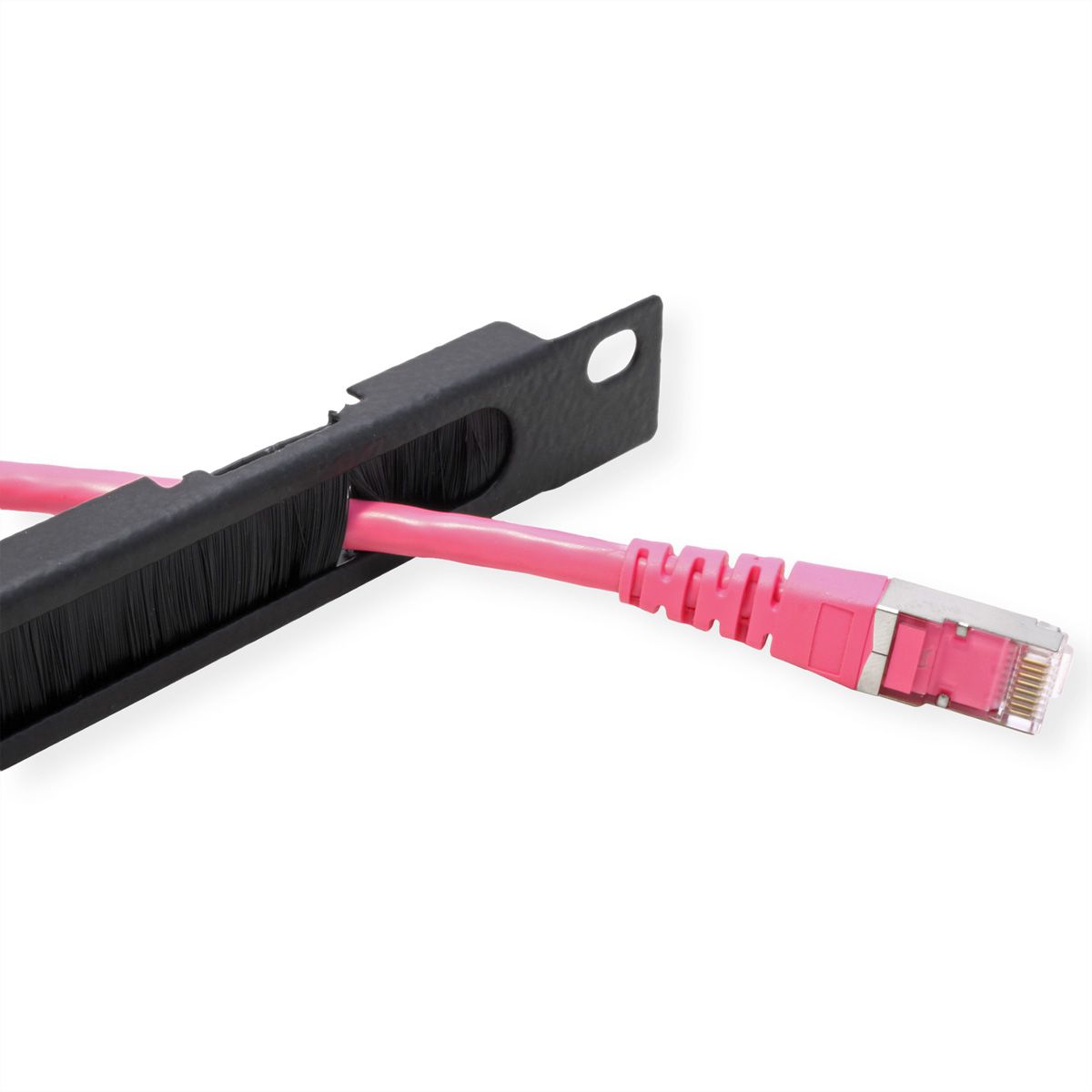 ROLINE 10-inch cable feed, with brush strip 0.5U black