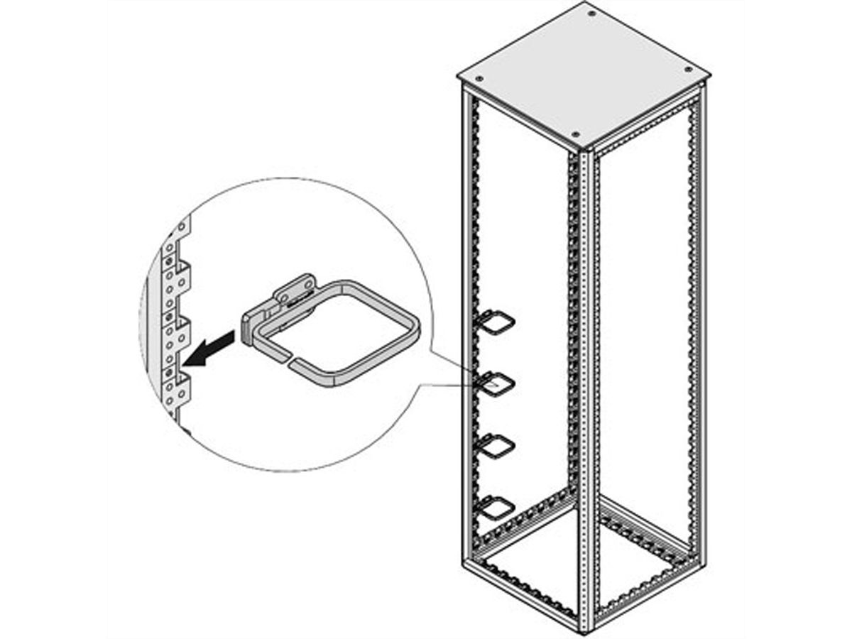 SCHROFF VARISTAR kabelgeleider Plastic, 100x100, voor aan de profielen (tbv rack van 800 mm breed)