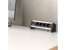 BACHMANN DESK 4x earthing contact with fixed connection cable, black, 3 m
