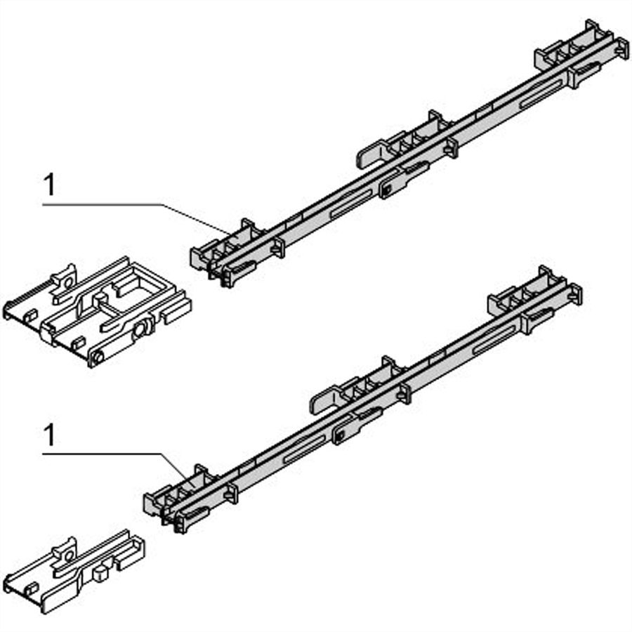 SCHROFF geleiderail voor AdvancedMC Compact en Full-Size modules