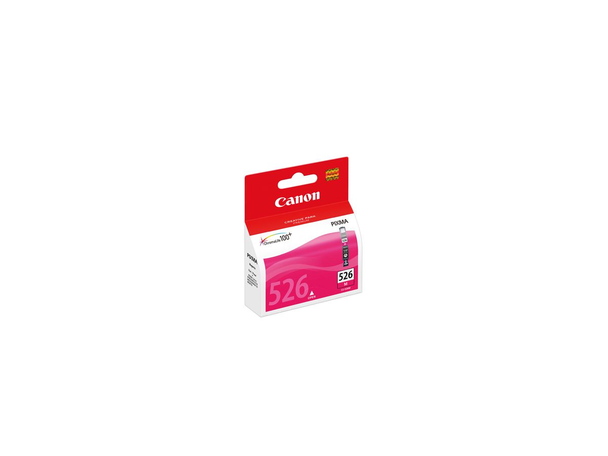 Canon CLI-526M - Tinte magenta für PIXMA, ca. 505 Seiten, MG5150 / MG5220 / MG5250 / MG6120 / MG6150 / MG8120 / IP4820 / IP4850