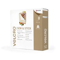 VELCRO® Sew & Stick klittenband met haken en lussen 20 mm x 25 m wit