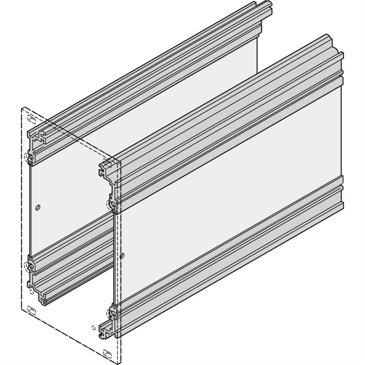 SCHROFF frame type insteekmodule zijwand hoekprofiel, printplaat diepte 220 mm