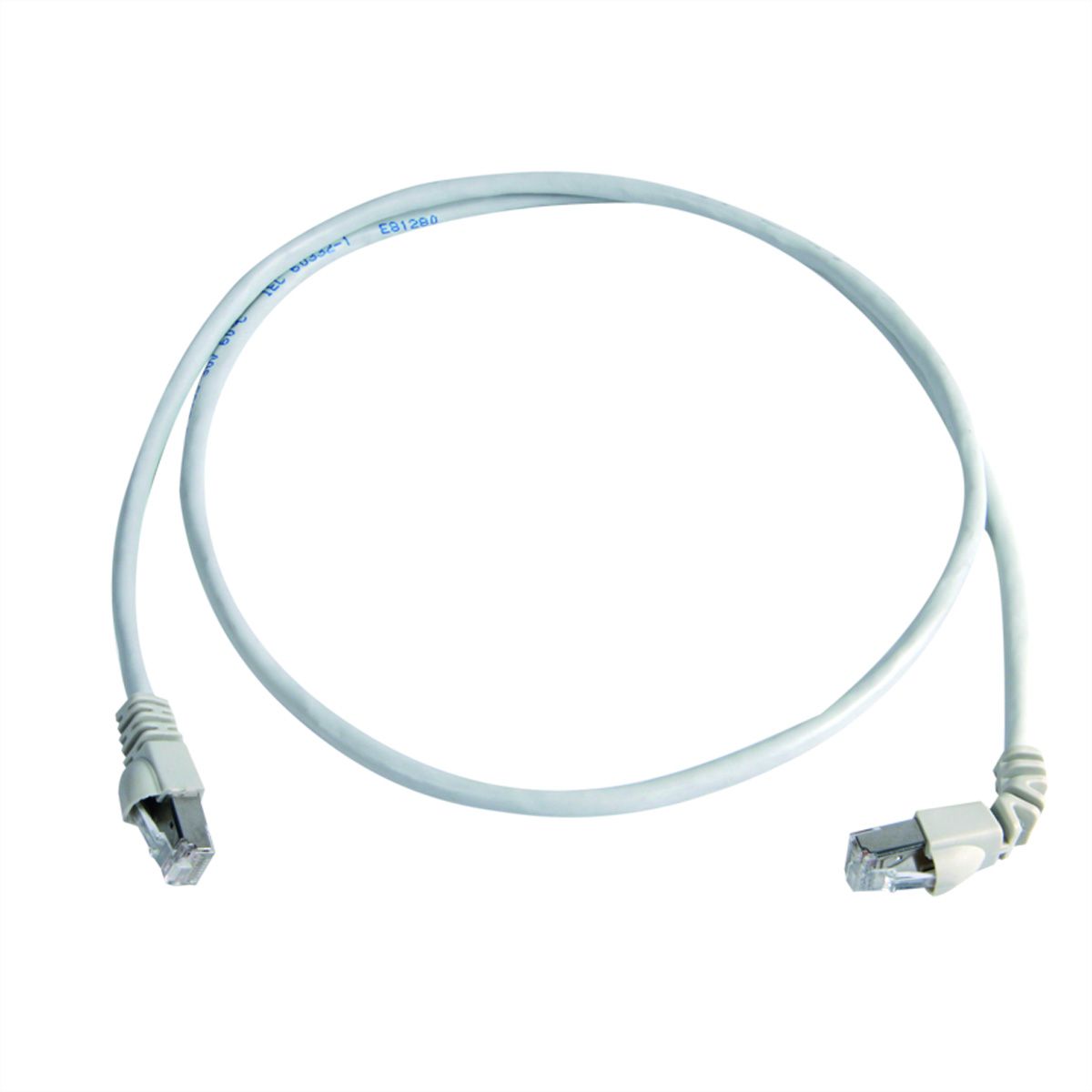 TELEGÄRTNER Patch cable S/FTP Cat.6A (ISO/IEC), MP8 FS500, LSZH, 1x90°, 1:1, white, 2 m