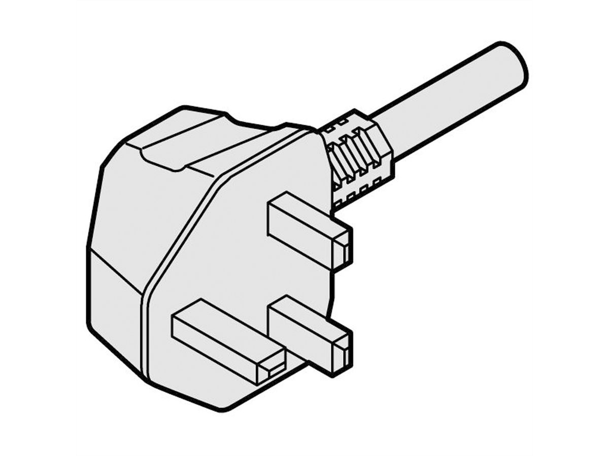 SCHROFF netsnoer, BS naar IEC C13, 2,5 m, zwart