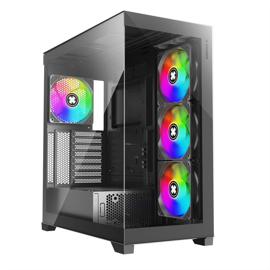 XILENCE Xilent Gleam X818.ARGB Gaming ATX PC-behuizing zwart, RGB ATX Midi Tower