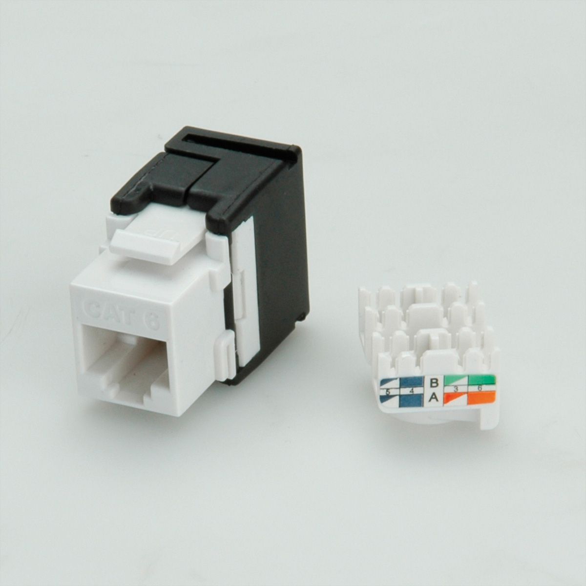 VALUE Cat.6 (klasse E) Keystone onafgeschermd, zonder gereedschap, wit