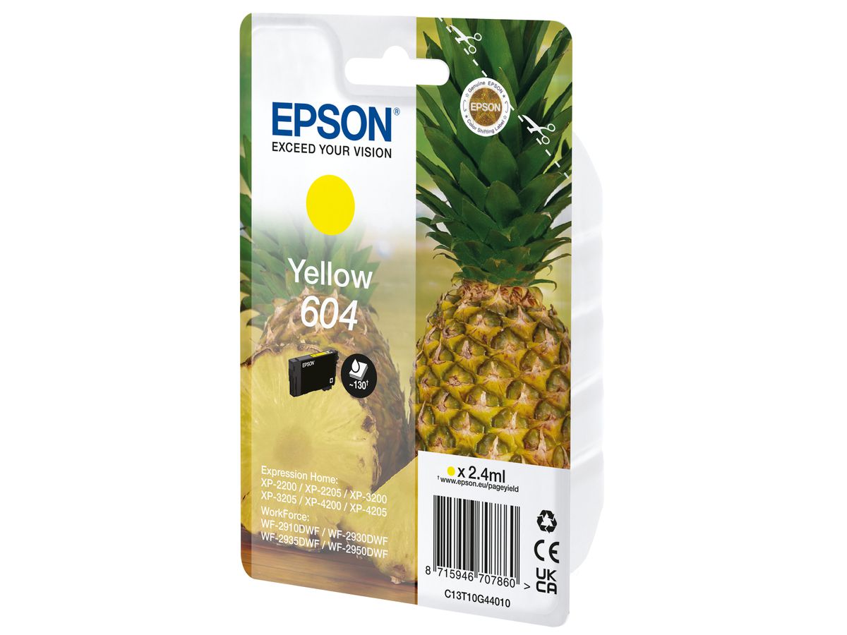 Epson 604 inktcartridge 1 stuk(s) Origineel Normaal rendement Geel