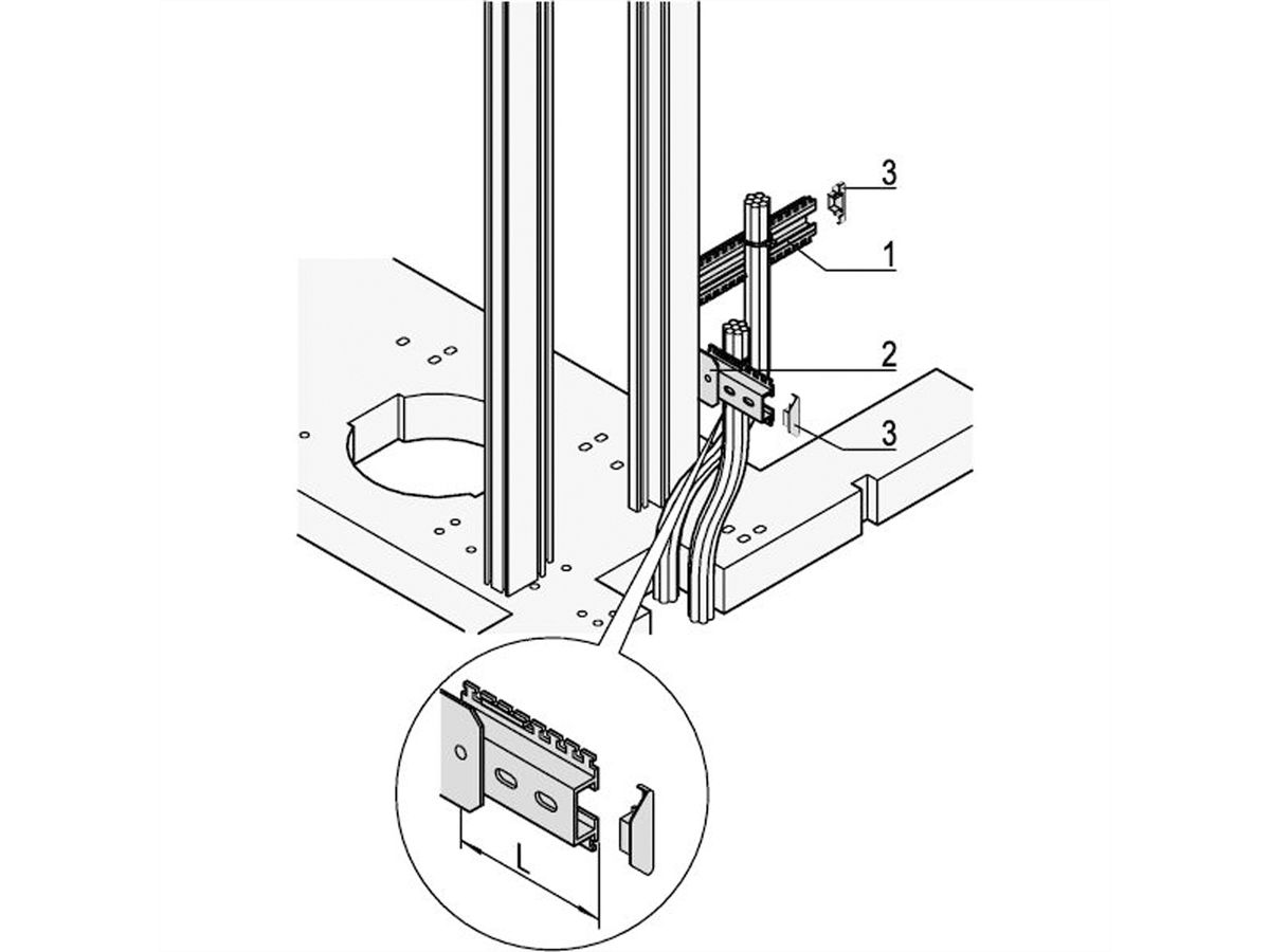 SCHROFF C-profiel met flens - C-PROFIL F.KABELBINDER 295L