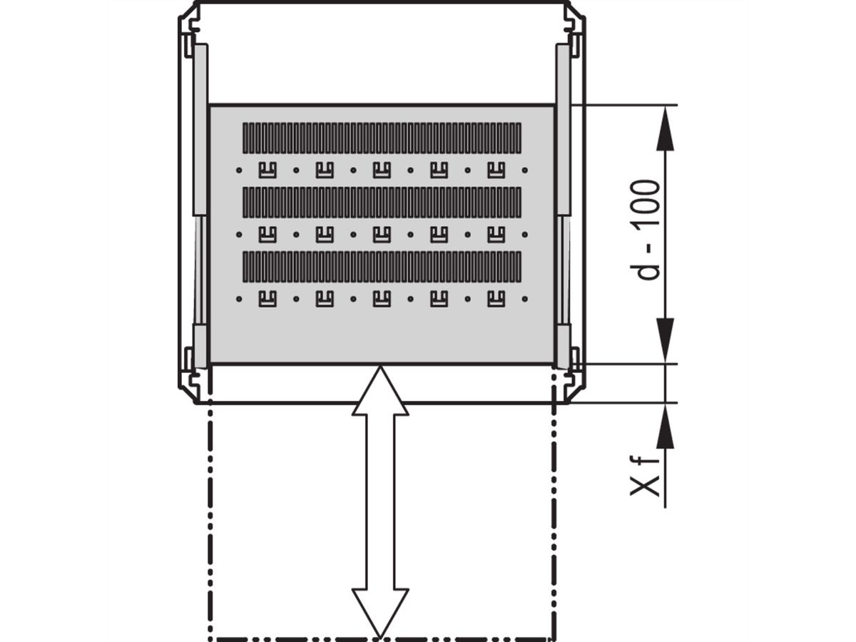 SCHROFF 19" uitschuifbare plank voor Varistar, Novastar, Eurorack, 70 kg, RAL 7035, 800W 700D