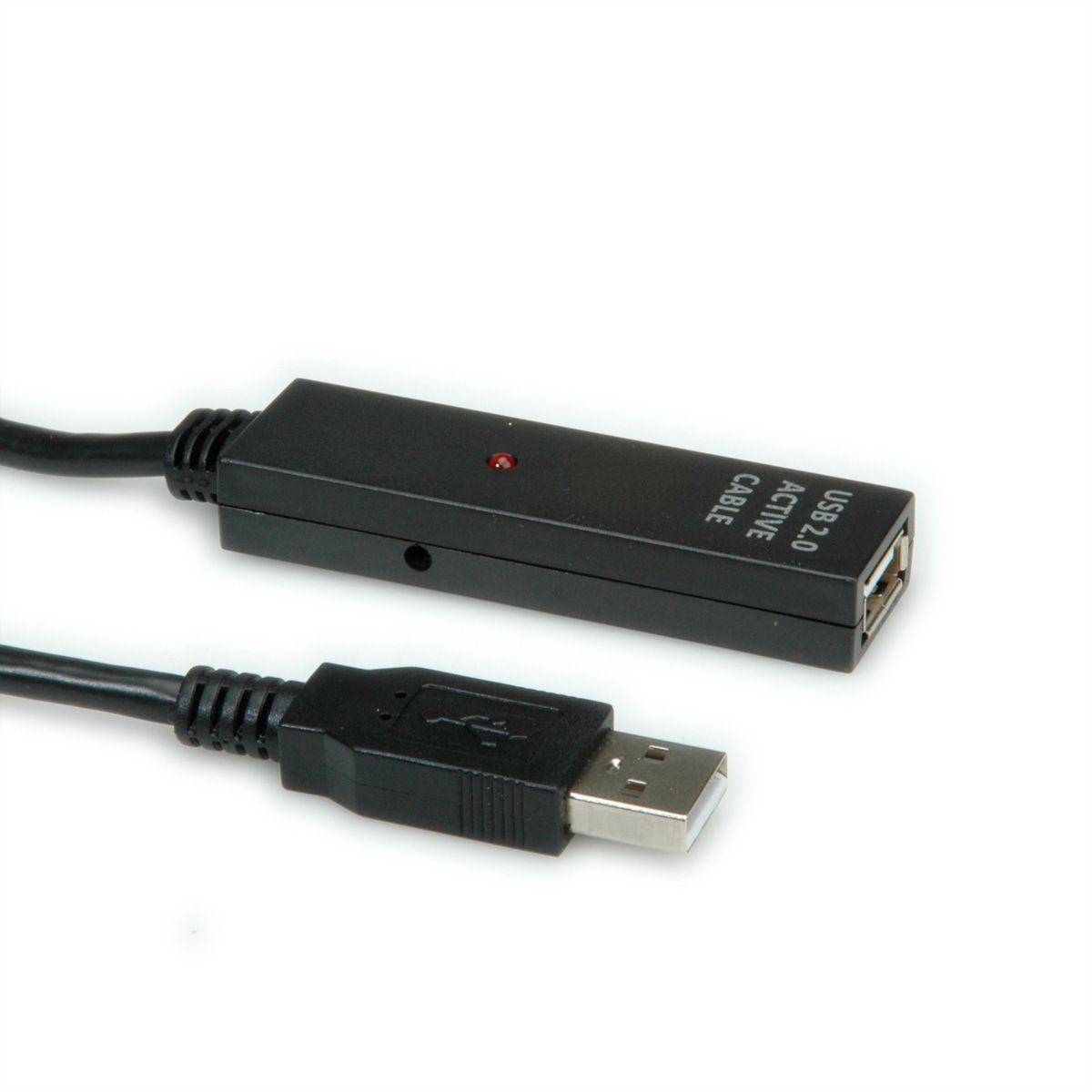 VALUE USB 2.0 verlengkabel actief, zwart, 30 m