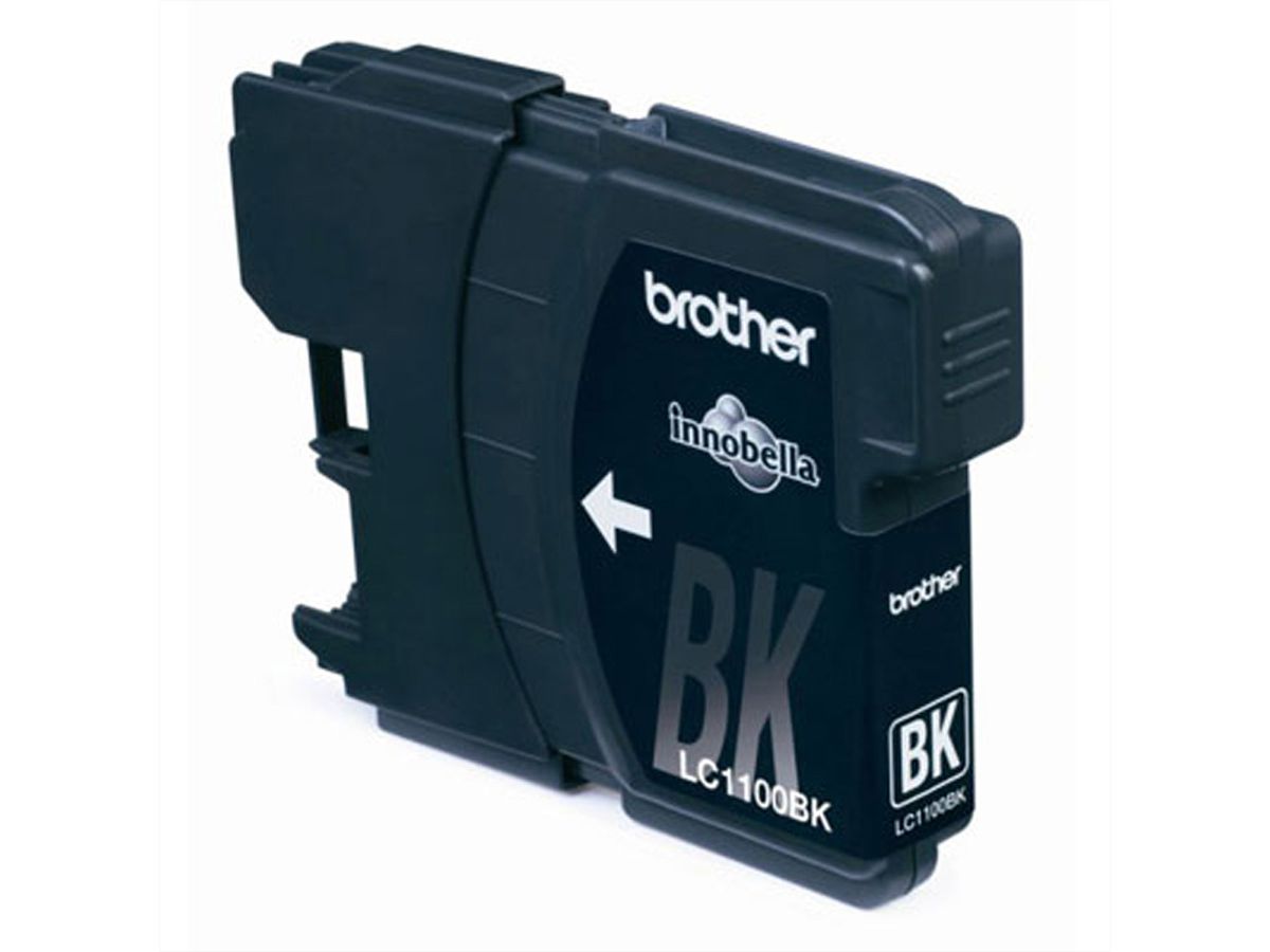 LC-1100BK, BROTHER inktcartridge, zwart voor ca. 450 pagina's. Voor DCP-185C / DCP-385C / DCP-6690CW / MFC-5490CN / MFC-6490CW.