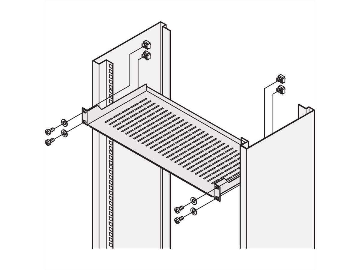 SCHROFF Etsirack apparatuur plank, metrisch