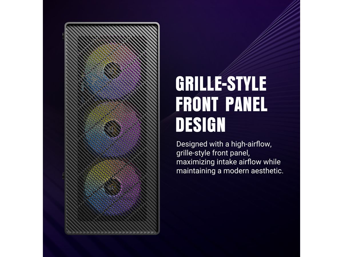 ANTEC AX26 RGB Elite PC case Midi Tower Gaming ATX, black