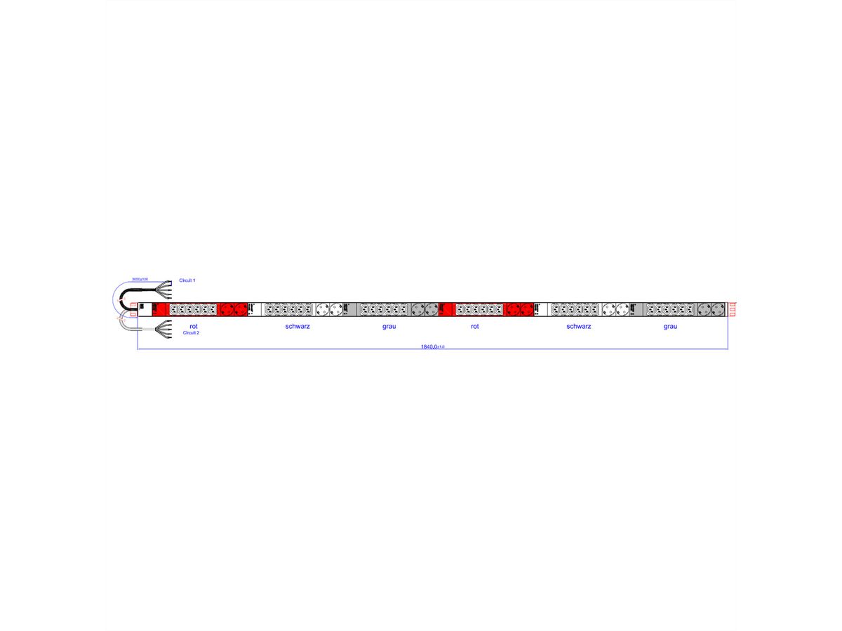 BACHMANN IT PDU ALU 0U 36x C13 12x earthing contact, fixed connection 2x 3x 32A