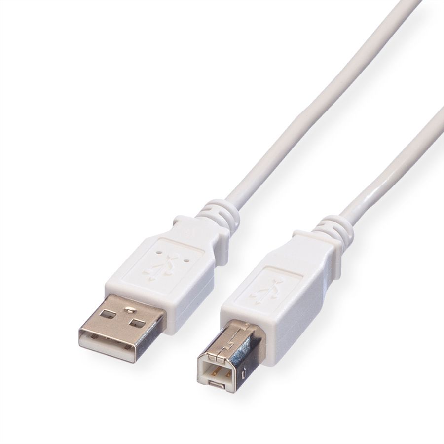 VALUE USB 2.0 Cable, A - B, M/M, white, 4.5 m