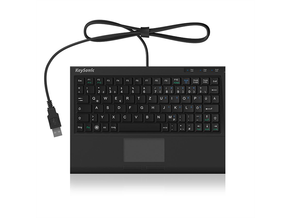 KeySonic ACK-3410 Super Mini Tastatur mit integriertem Smart-Touchpad