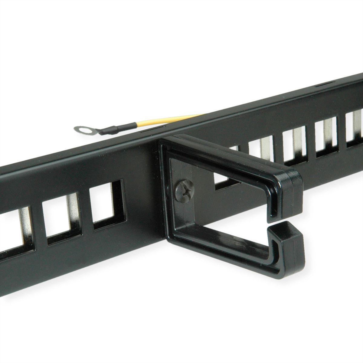 ROLINE 19" keystone patchpaneel, 16P, afgeschermd, zwart