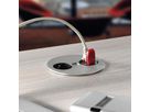 BACHMANN TWIST 1x geaard stopcontact, 2x keystone, GST18 connector, chroom, 0,2 m