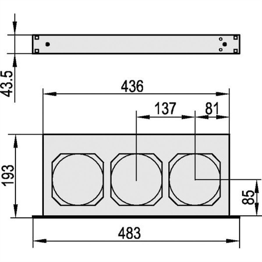 SCHROFF 19" ventilatoreenheid, 1 HE, 3 ventilatoren, 115 VAC