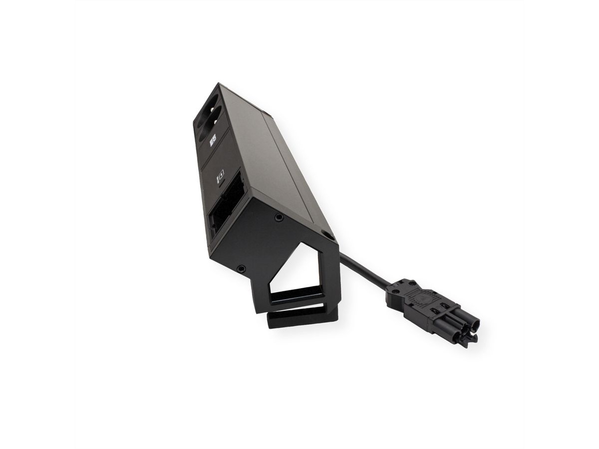 BACHMANN DESK2 2xUTE 1xUSB C 60W 1xCM 0.2m GST18 RAL9005
