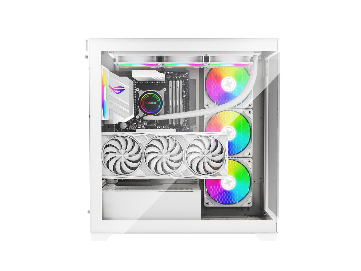 XILENCE Xilent Gleam X818.W.ARGB Gaming ATX PC-behuizing wit, RGB ATX Midi Tower
