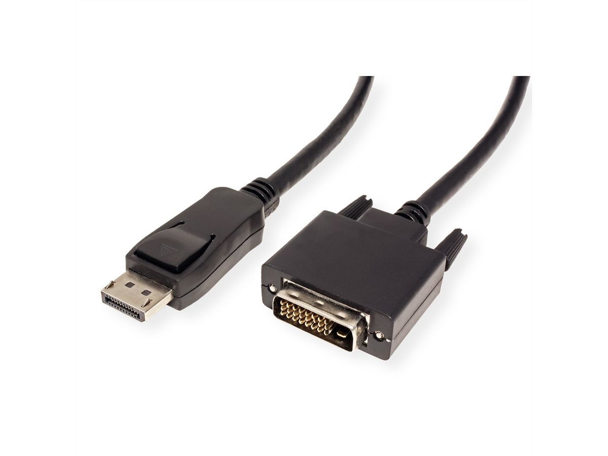 VALUE DisplayPort Kabel DP Male - DVI-D Male, zwart, 1 m