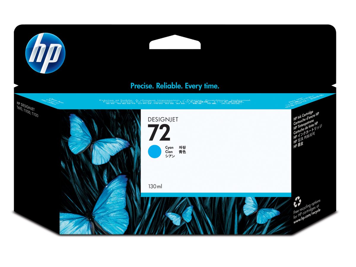 HP 72 130-ml Cyan DesignJet Ink Cartridge