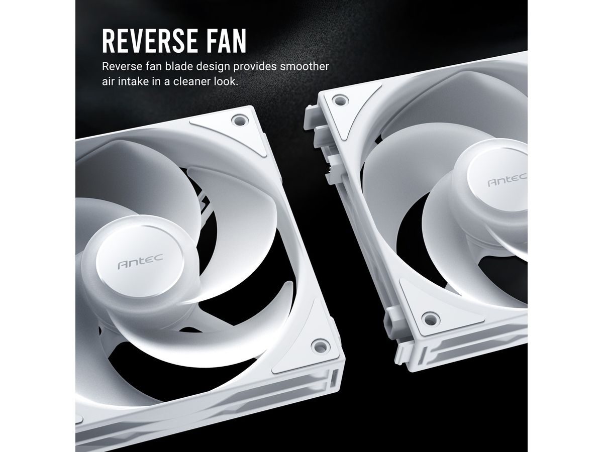 ANTEC C120 ARGB Fan Reverse PC Case Fan 120mm 3-in-1-Pack, black