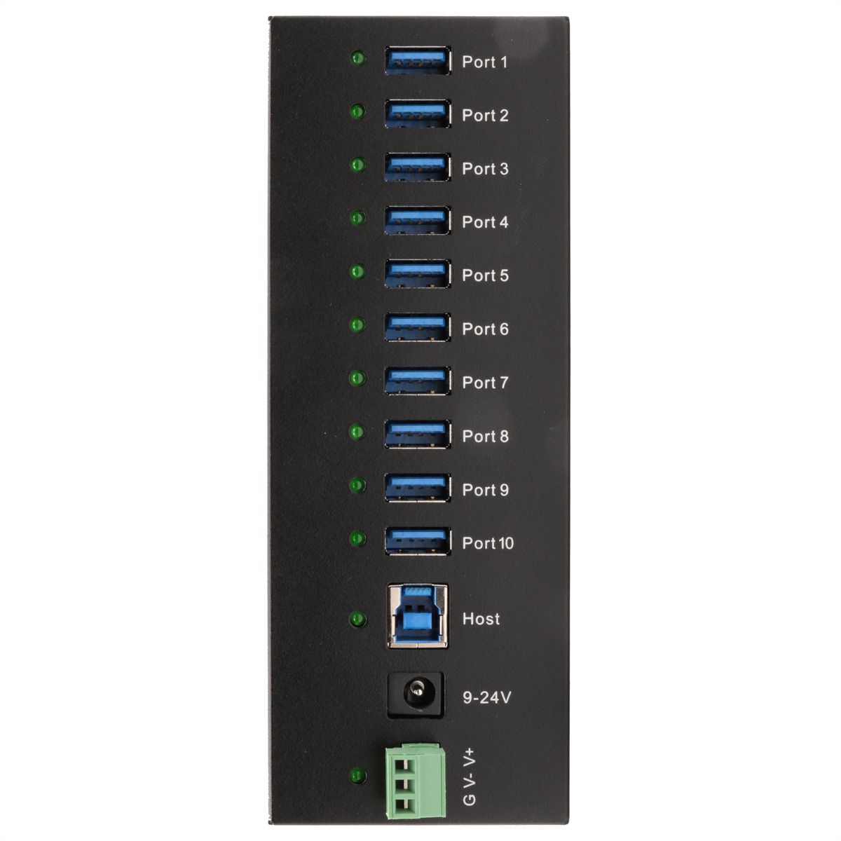 EXSYS EX-11230HMS 10 Port USB 3.2 Gen 1 HUB Din-Rail Kit und Wand VIA VL811+ Chipset