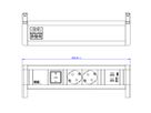 BACHMANN DESK 2xCEE7/3 1xSwitch 1xUSB A/C 22W GST18 RAL9010
