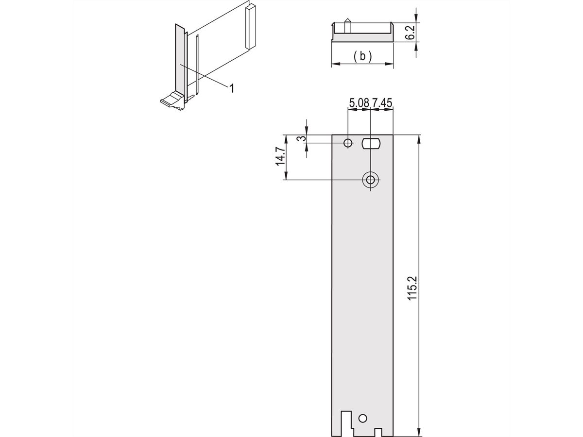 SCHROFF insteekmodule, U-profiel voorpaneel, voor IEL, IET, type 2 handgreep, afschermbaar, 3 HE, 12 HE, I/O achter, 2,5 mm, Al, geanodiseerd vooraan, geleidend achteraan