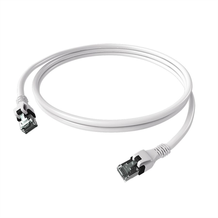 EasyLan DualBoot PushPull IP20 patchkabel, Cat.6A (Klasse EA), S/FTP, wit, 1 m