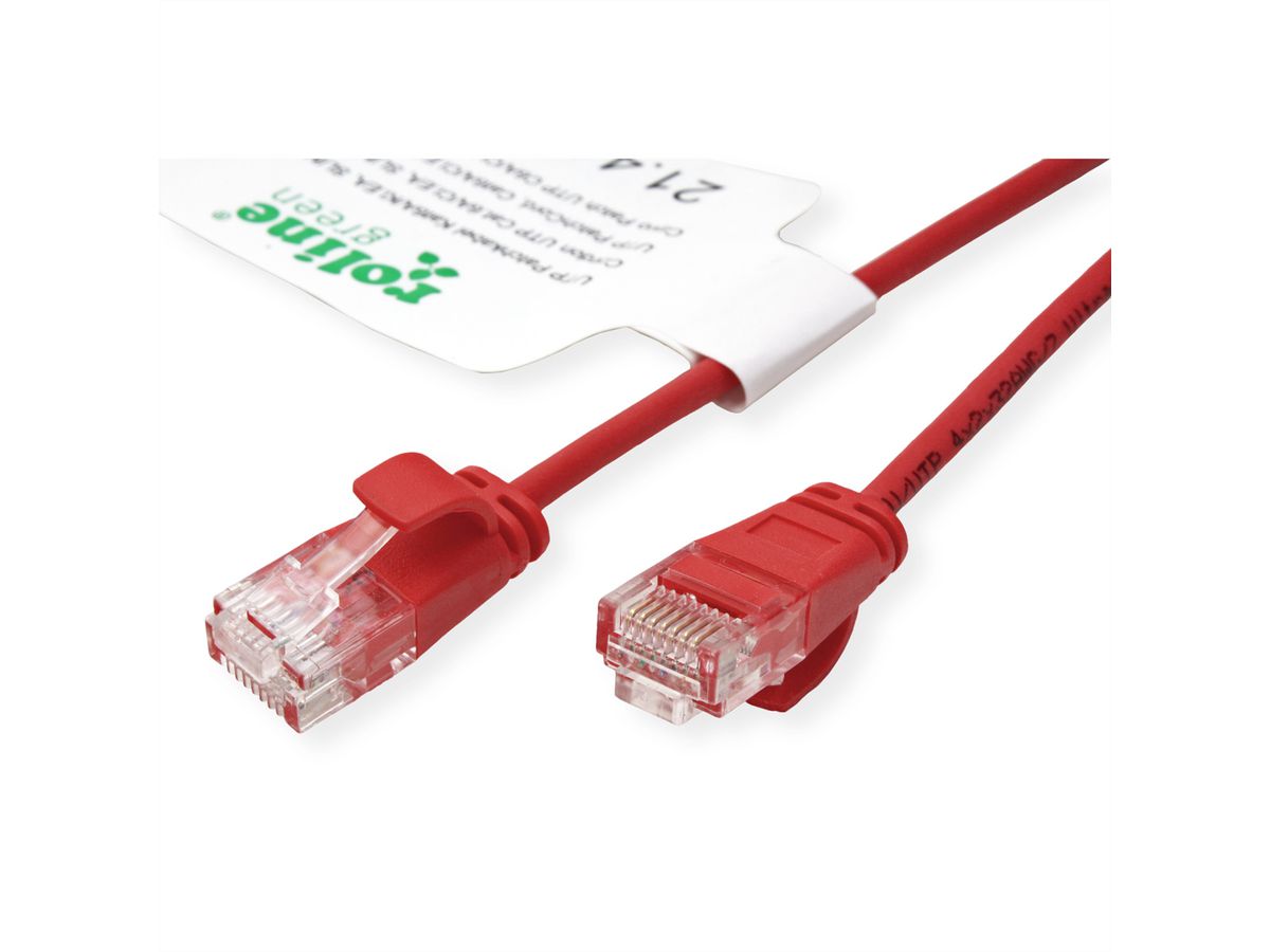 ROLINE GREEN UTP patchkabel Cat.6A (Class EA), LSOH, extra dun, rood, 5 m