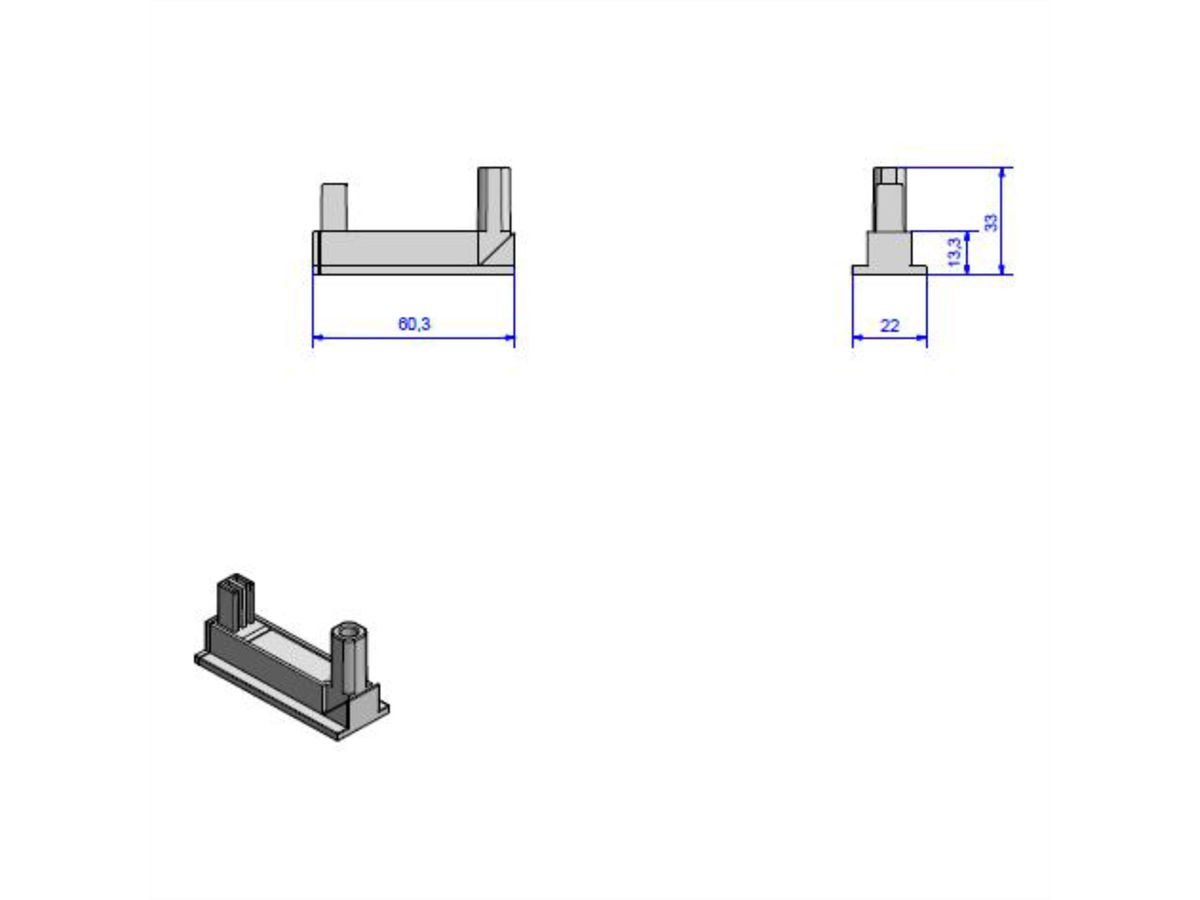 BACHMANN DESK2 zelfklevende basis RAL9005, Zwart 2 stuks