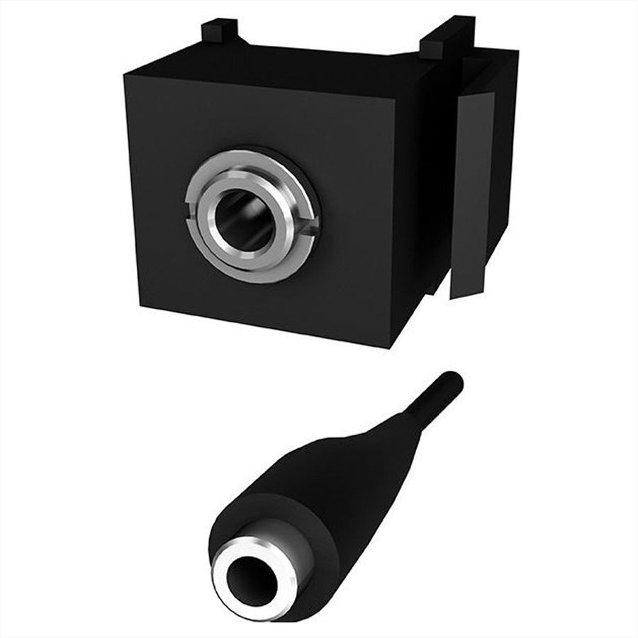 BACHMANN Keystone mini-jack 3,5 mm 3-polig. stereo, zwart