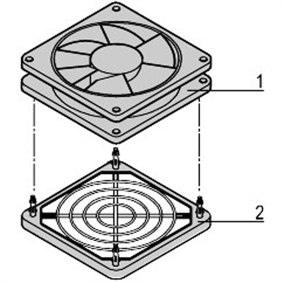SCHROFF Ventilator voor ventilatorkap, hoogte 25 mm